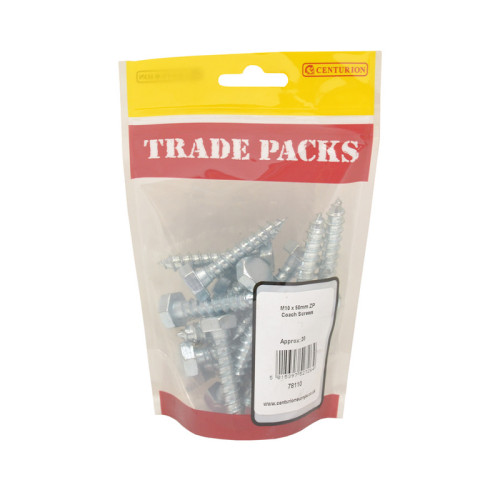 Coach Screws, ZP, M10 x 50mm