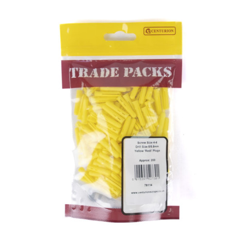 Plugs, Yellow, 4-6 Drill 5/5.5mm