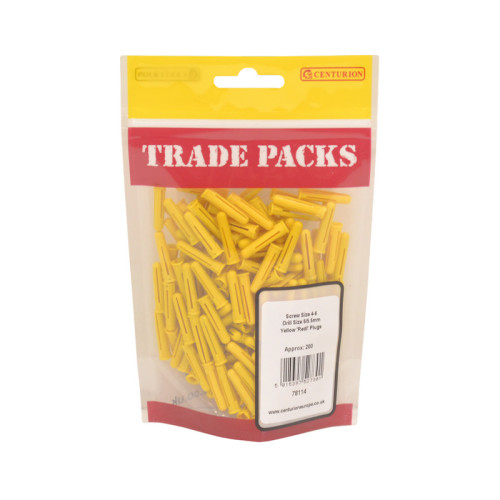 Plugs, Yellow, 4-6 Drill 5/5.5mm