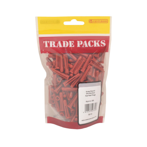 Plugs, Red, 6-8 Drill 6mm