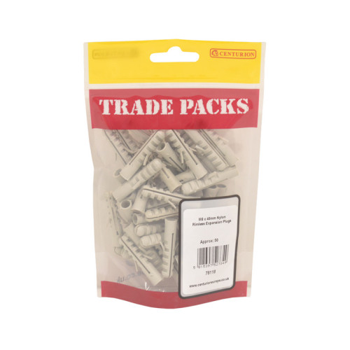 Rimless Expansion Plugs, Nylon, M8 x 40mm