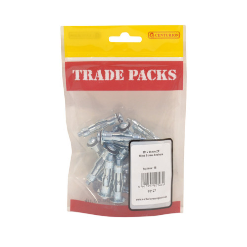 Blind Screw Anchors, ZP, M5 x 45mm