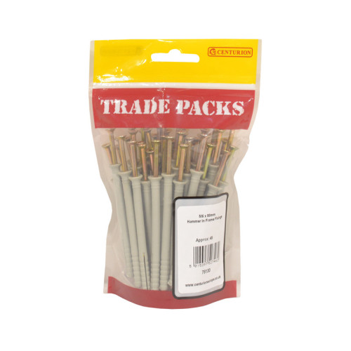 Hammer In Frame Fixings, ZP, M6 x 80mm