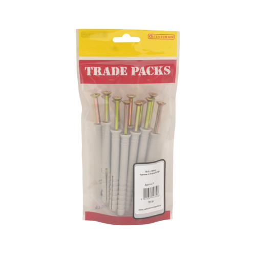 Hammer In Frame Fixings, ZP, M10 x 100mm