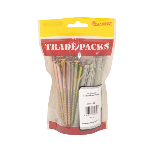 Screw In Frame Fixings, ZP, M8 x 100mm