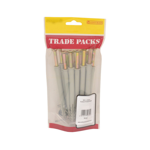 Screw In Frame Fixings - Zinc Plated - M10 x 120mm - (10 PK)