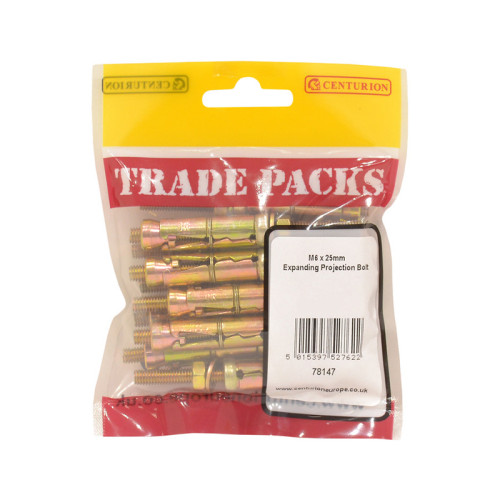 Expanding Projection Bolt - Zinc Plated - M6 x 25mm - (8 PK)