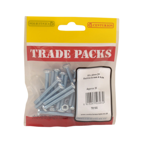 Machine Screws & Nuts, ZP, M5 x 40mm