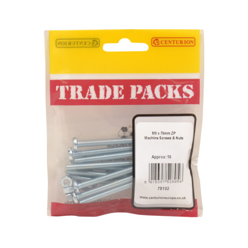 Machine Screws & Nuts, ZP, M5 x 75mm