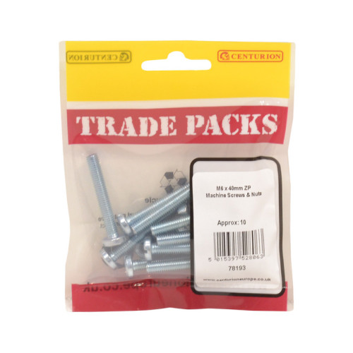 Machine Screws & Nuts, ZP, M6 x 40mm