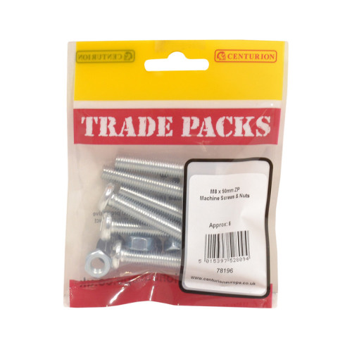 Machine Screws & Nuts, ZP, M8 x 50mm