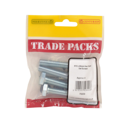 Hex Head Set Screws, ZP, M10 x 60mm