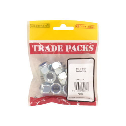 Nylon Locking Nuts, ZP, M12
