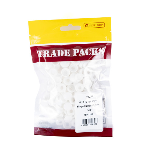 Screw Covers, White Hinged, 6-10 Screw 