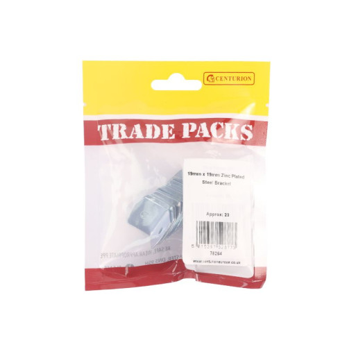 Steel Bracket, ZP, 19mm x 19mm 