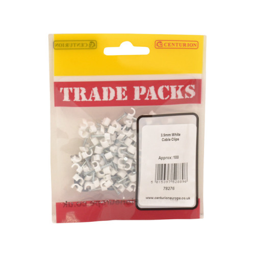 Round Cable Clips - White - 3.5mm - (100 PK)