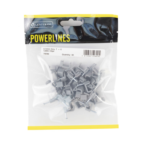Flat Cable Clips - Grey - 1/1.5mm - (60 PK)