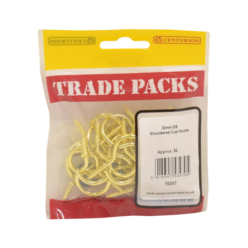 Shouldered Cup Hooks, EB, 32mm