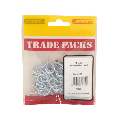 Shouldered Cup Hooks, ZP, 19mm