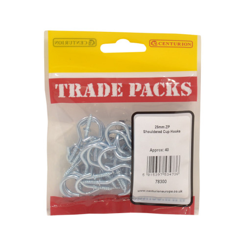 Shouldered Cup Hooks, ZP, 25mm