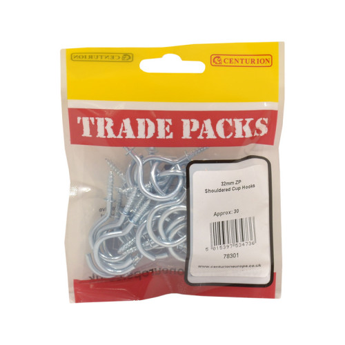 Shouldered Cup Hooks, ZP, 32mm