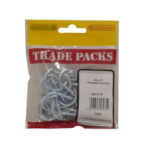 Shouldered Cup Hooks, ZP, 38mm