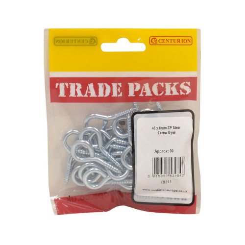 Steel Screw Eyes, ZP, 40 x 3.6mm