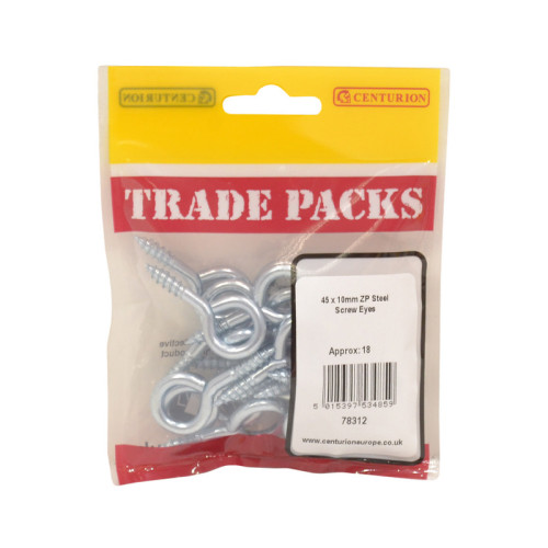 Steel Screw Eyes, ZP, 45 x 4.3mm