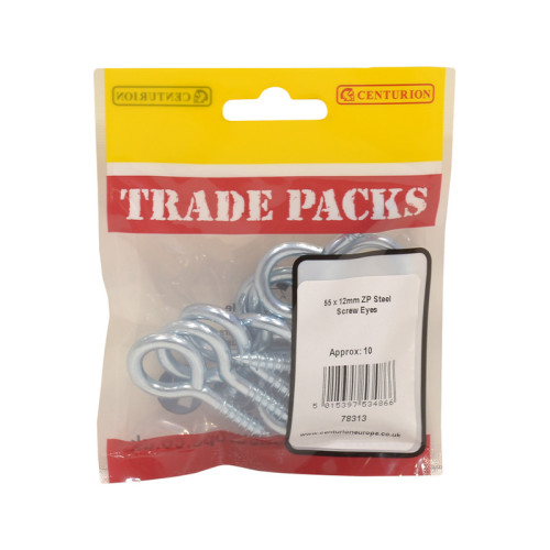 Steel Screw Eyes, ZP, 55 x 5mm