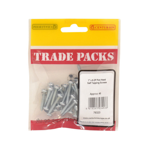 1" x 8, Pan Head Self Tapping Screws, ZP