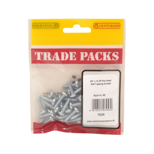  3/4" x 10, Pan Head Self Tapping Screws, ZP