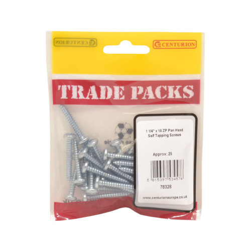 1 1/4" x 10, Pan Head Self Tapping Screws, ZP