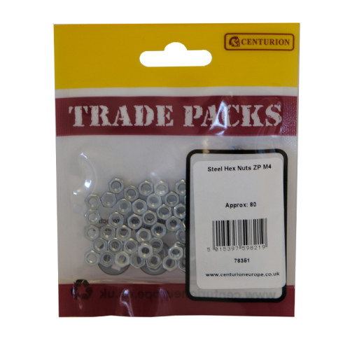 Steel Hex Nuts, ZP, M4