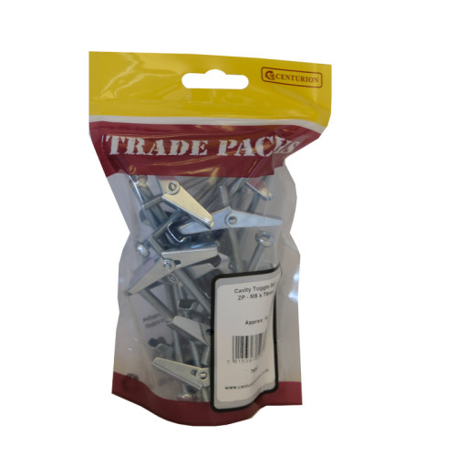 Cavity Toggle Bolt, ZP, M5 x 75mm