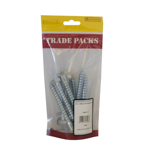 Coach Screws, ZP, M12 x 100mm