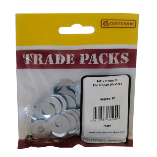 Flat Repair Washers - Zinc Plated - M6 x 20mm - Pack of 50
