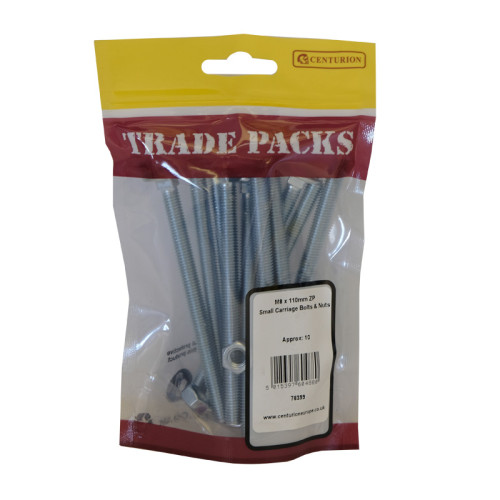 Carriage Bolts & Nuts Small, ZP, M8 x 110mm 