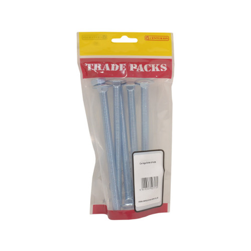 Carriage Bolts & Nuts Small, ZP, M10 x 120mm 