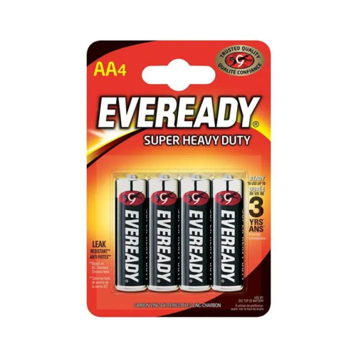 Eveready S4028 AA Super Zinc Batteries, 4 Pack