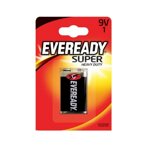 Eveready S3839 9V Super Zinc Batteries, Single