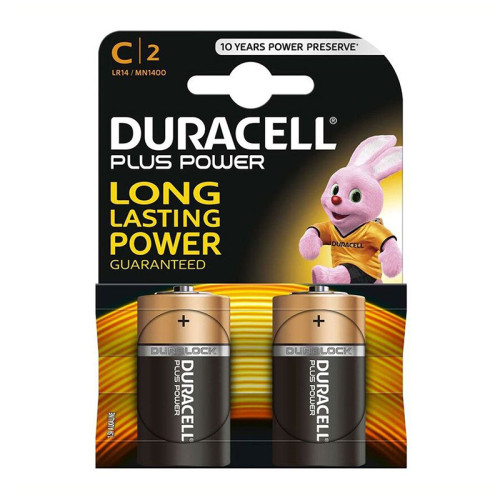 Duracell C Batteries, 2 Pack
