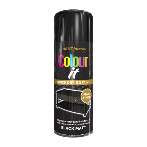 Colour It Matt Paint, Black (400ml)