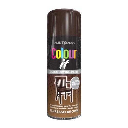 Paint Factory Colour It Gloss Paint, Brown (400ml)