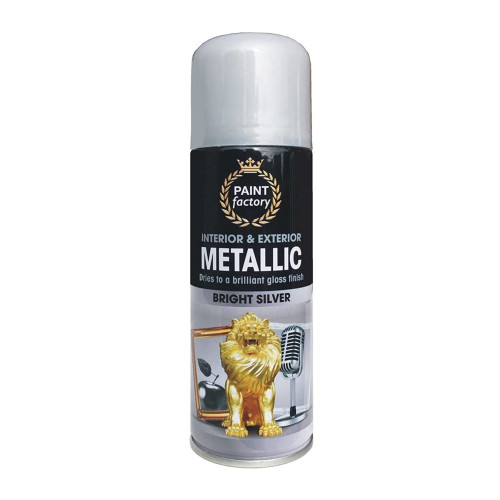 Paint Factory Metallic Paint, Bright Silver (400ml)