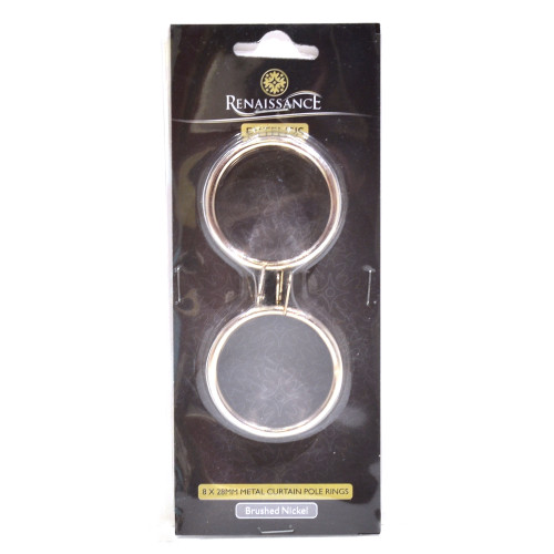 Renaissance Ball Rings Brushed Nickel 8pk 28/25mm