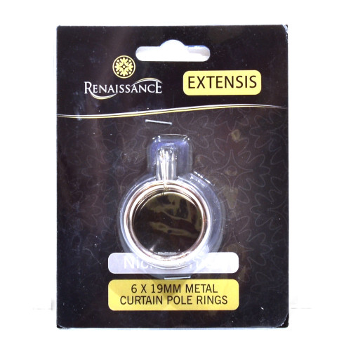 Renaissance Curtain Rings Brushed Nickel 6pk 19/16mm
