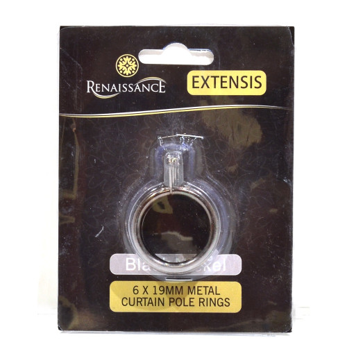 Renaissance Curtain Rings Black Nickel 6pk 19/16mm