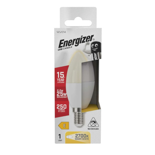 Energizer - LED Bulb - Candle 2.2W 250LM Opal E14 Warm White