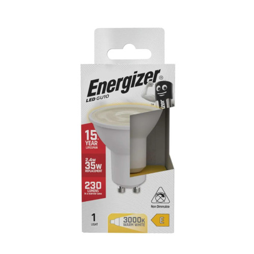 Energizer - LED GU10 2.4W 250LM 36Â° Warm White