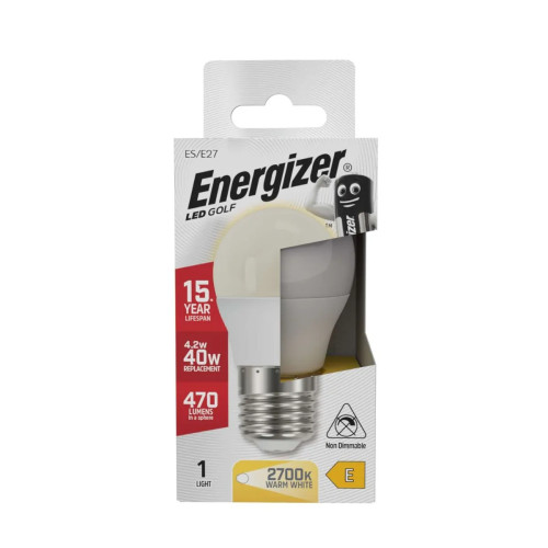 Energizer - LED Bulb - Golf 4.2W 470LM Opal E27 Warm White